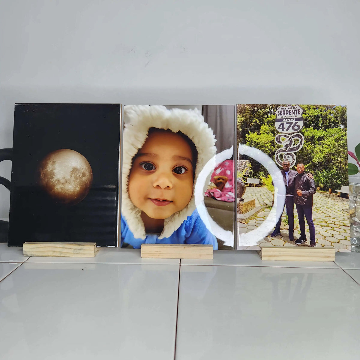 Kit Exclusivo com 3 Azulejos – Personalize com suas Fotos