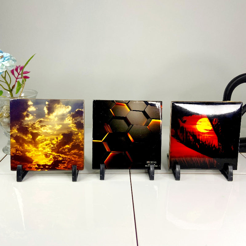 Kit com 3 Azulejos Personalizáveis – 10x10cm – Foto no Azulejo Decorativo Personalizado